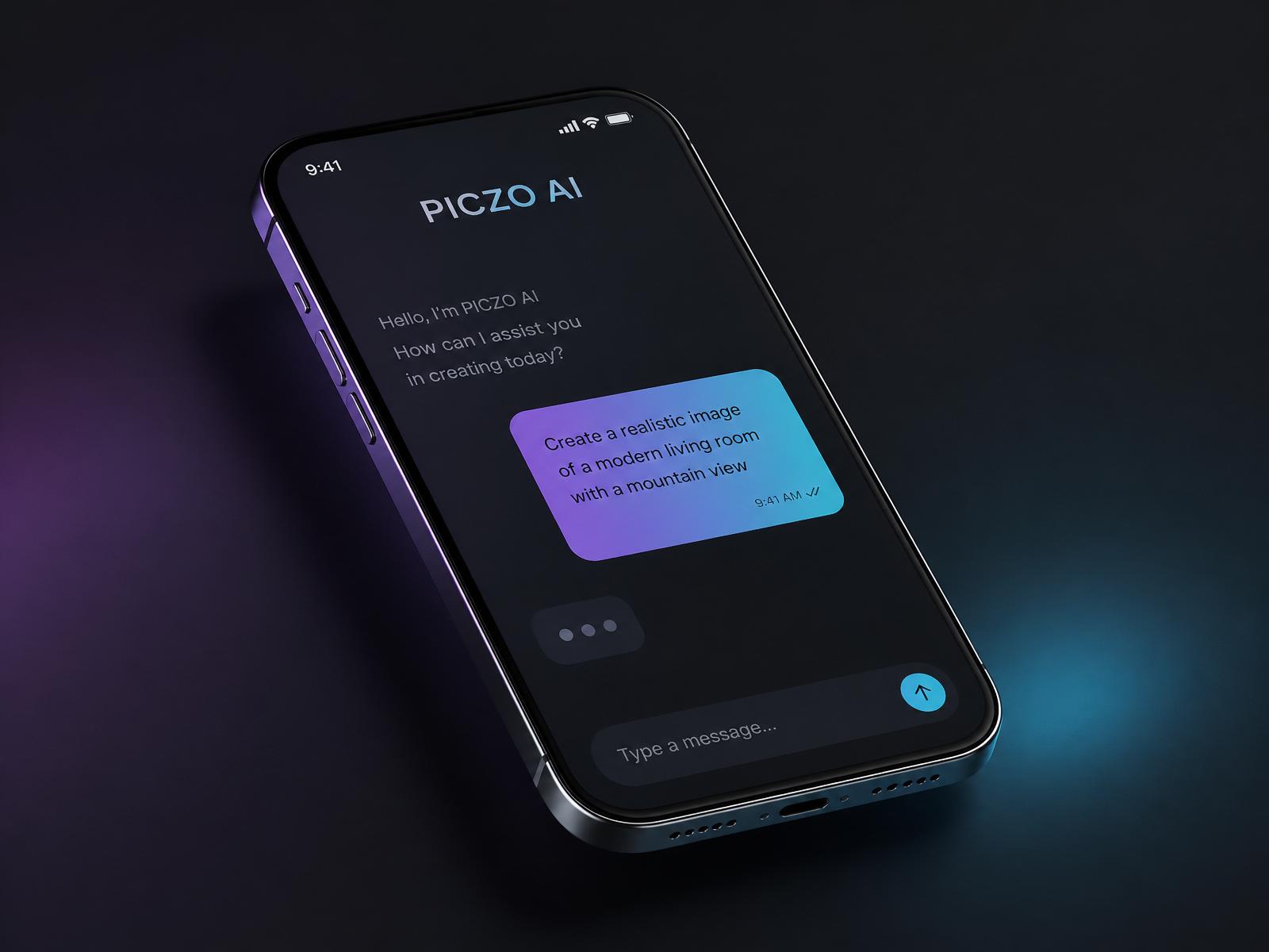 PICZO AI-chatten i mobilen